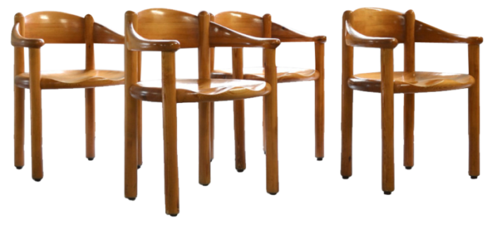 pine chairs by rainer daumiller 1970s set of 4 4006