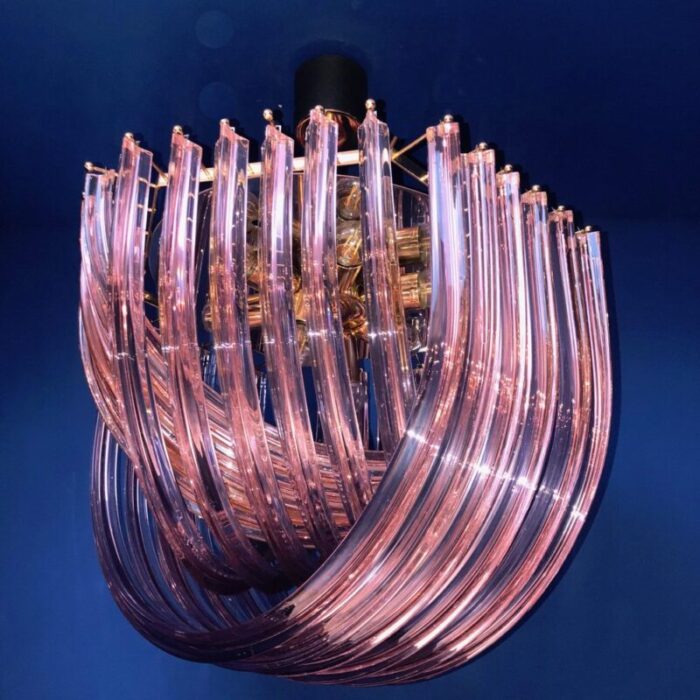 pink murano curvati ceiling light or flush mount 1990 6