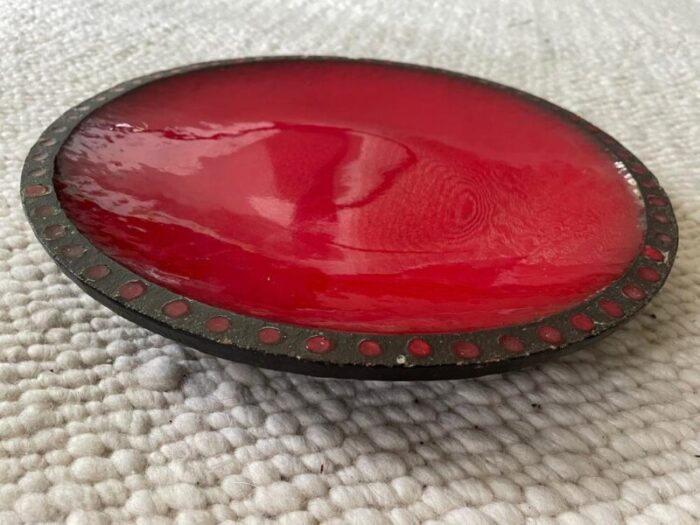 plate in red ceramic 1960 0782