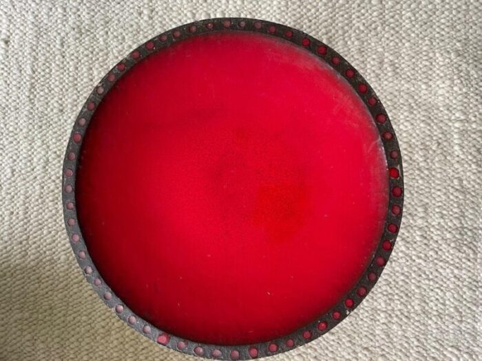 plate in red ceramic 1960 5054