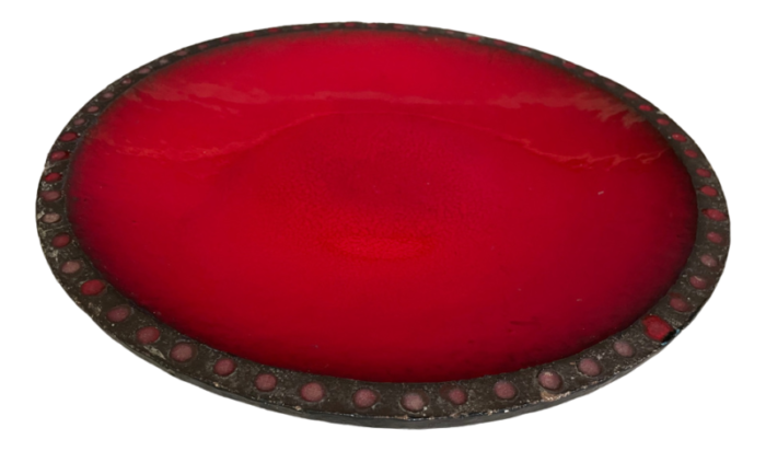 plate in red ceramic 1960 5894