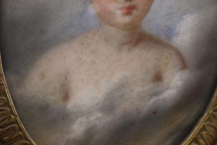 portrait of a child pastel drawing 1820 framed 6818