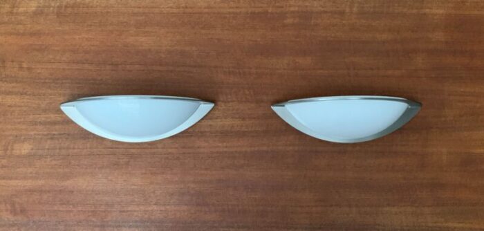 postmodern german space age wall lamps from glashuette limburg set of 2 10