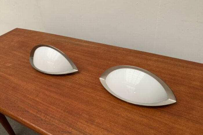 postmodern german space age wall lamps from glashuette limburg set of 2 2