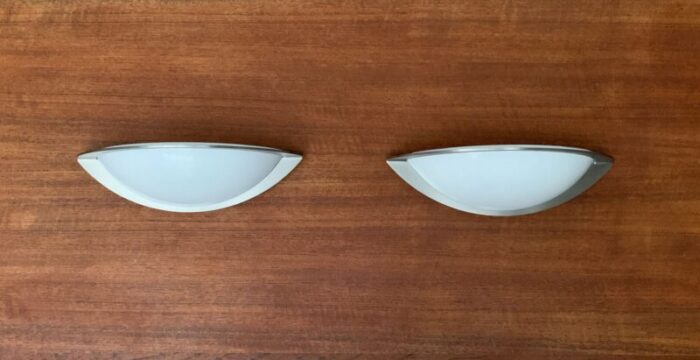 postmodern german space age wall lamps from glashuette limburg set of 2 9