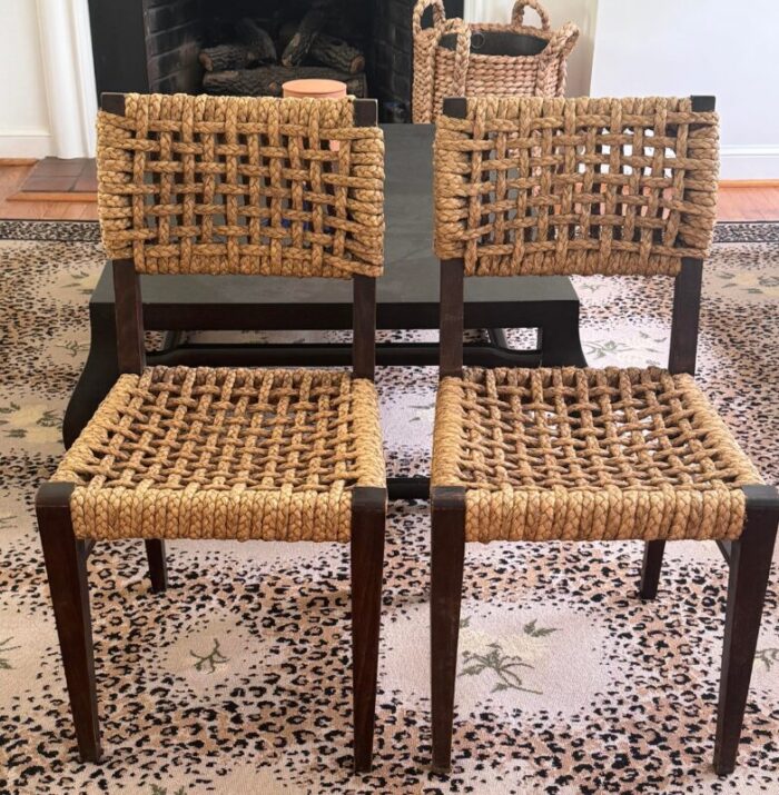 pr audoux and minet attrib rope chairs france 1950s 1696