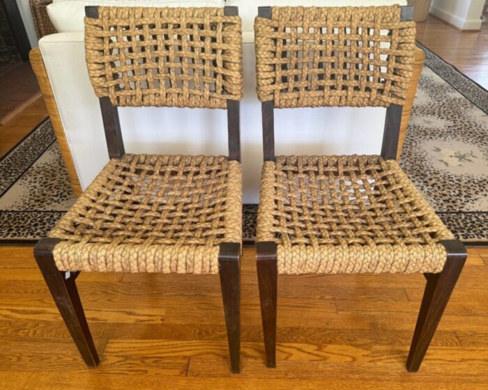 pr audoux and minet attrib rope chairs france 1950s 4164