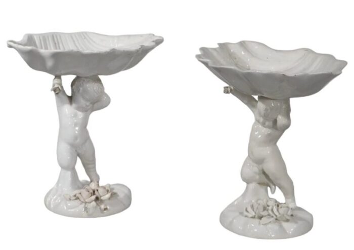 pr ceramic cupid form compotes made in italy 1943