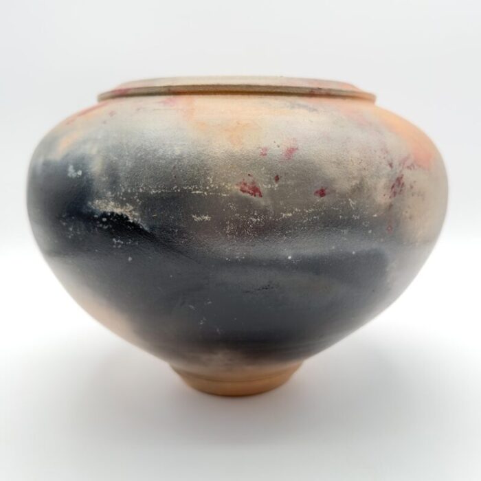 raku vase studio art pottery matte glaze signed mlt 1992 1607