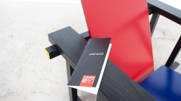 red and blue chair by gerrit rietveld for cassina 1890s 4560