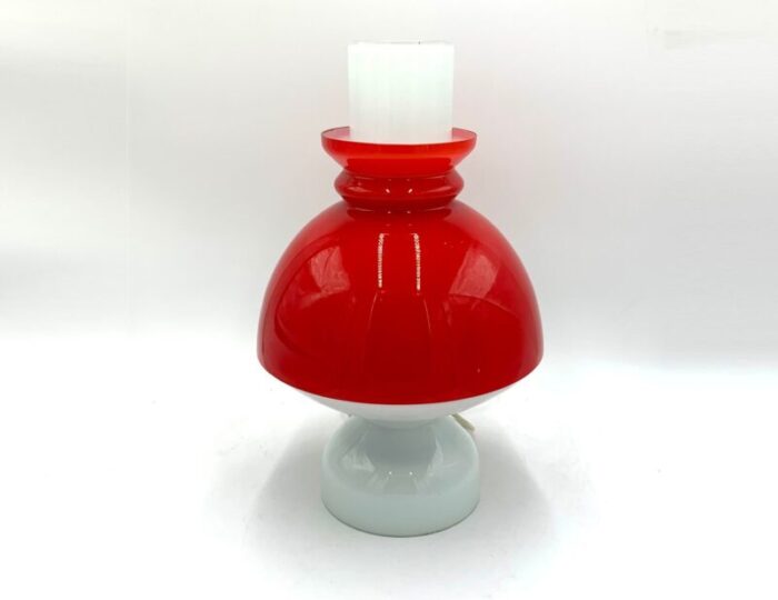 red glass table lamp czech republic 1960s 1