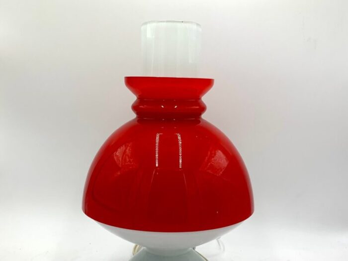 red glass table lamp czech republic 1960s 3