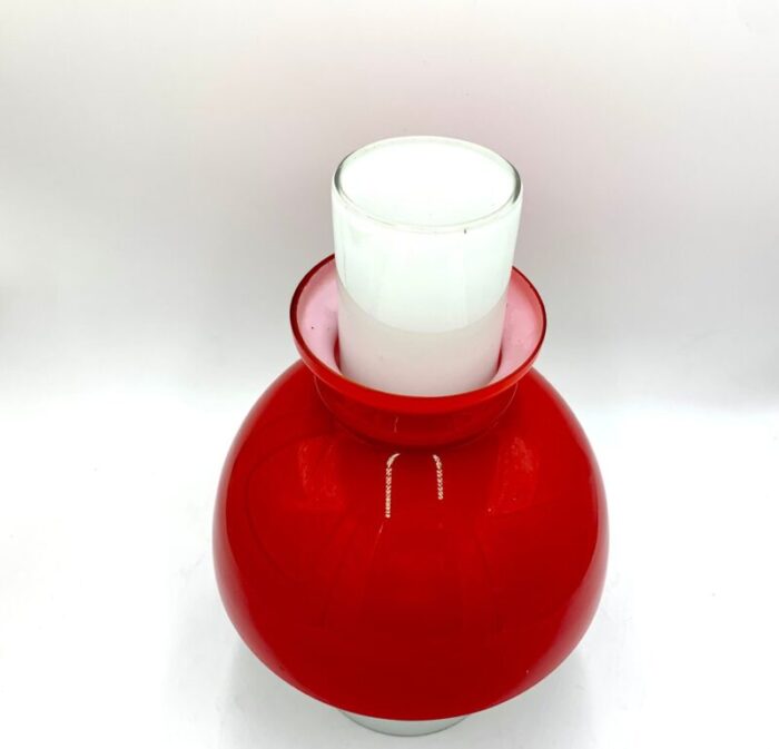 red glass table lamp czech republic 1960s 4