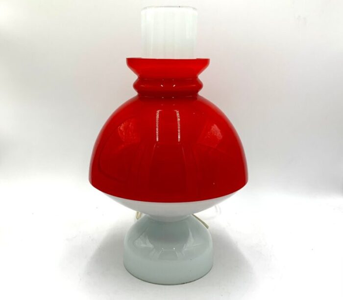 red glass table lamp czech republic 1960s 5