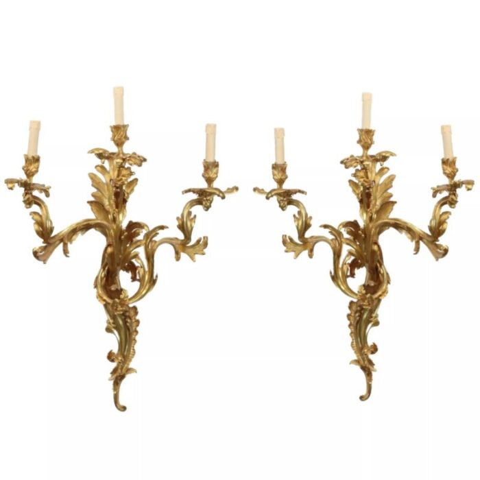 rococo style wall sconces set of 2 1