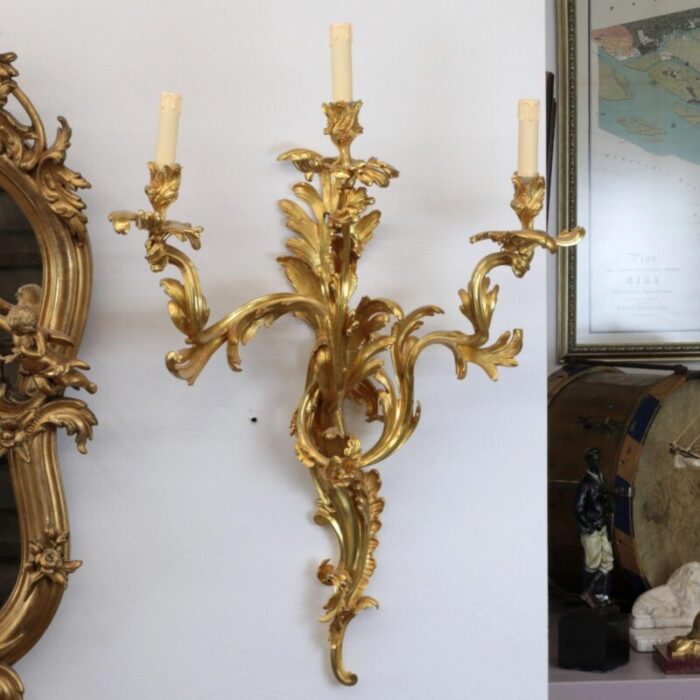 rococo style wall sconces set of 2 2