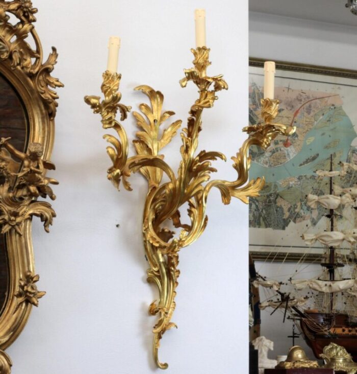 rococo style wall sconces set of 2 3