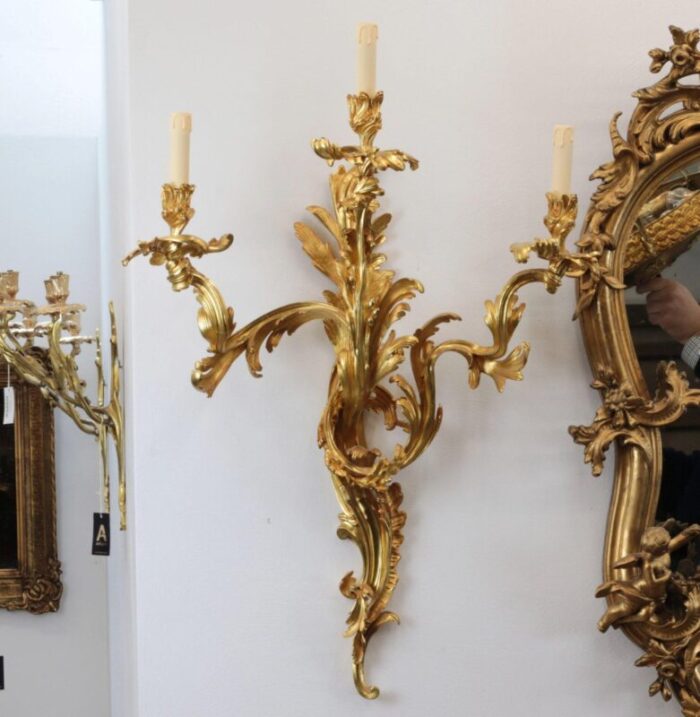 rococo style wall sconces set of 2 4