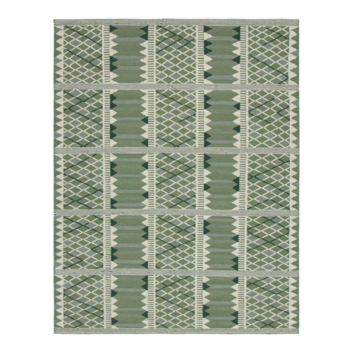 rug and kilims scandinavian style rug with geometric patterns in tones of green 3102