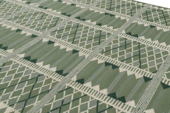 rug and kilims scandinavian style rug with geometric patterns in tones of green 7573