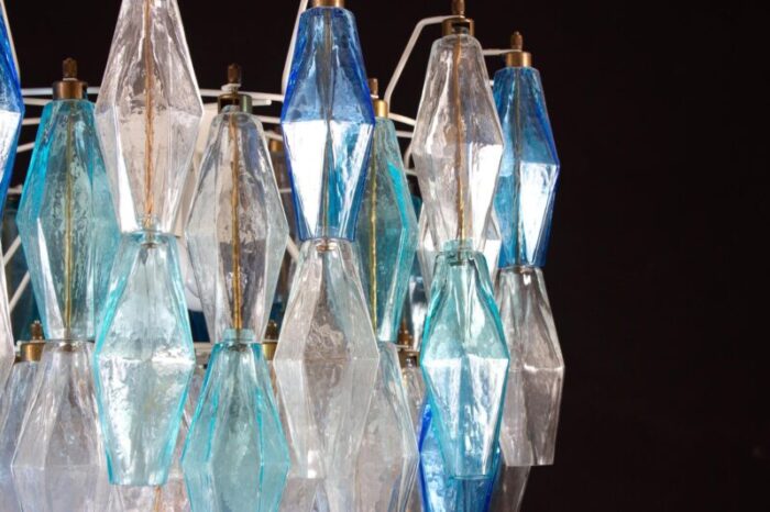 sapphire murano glass poliedri chandeliers set of 2 4