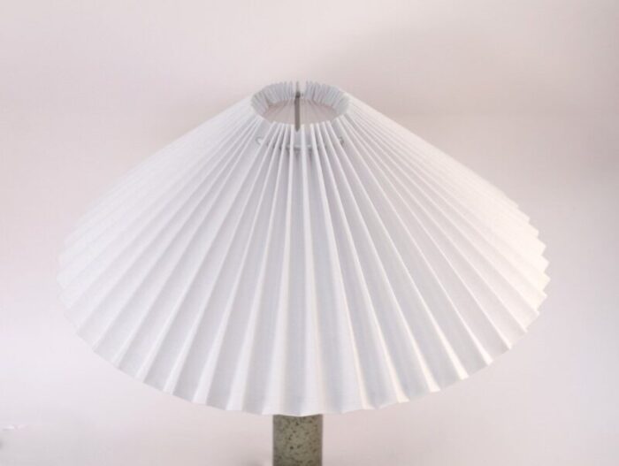 scandinavian glass table lamp with pleated shade 10