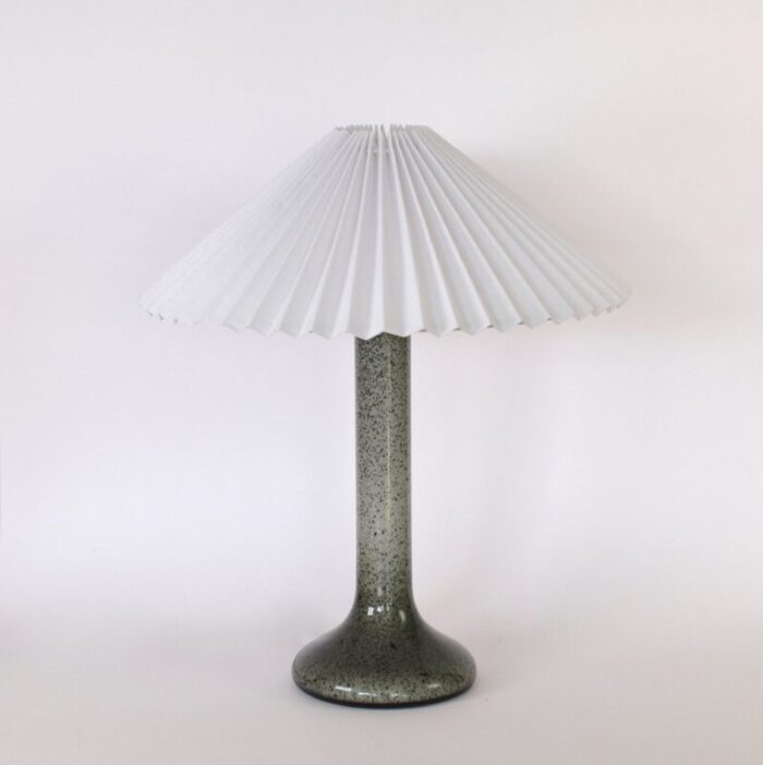 scandinavian glass table lamp with pleated shade 7