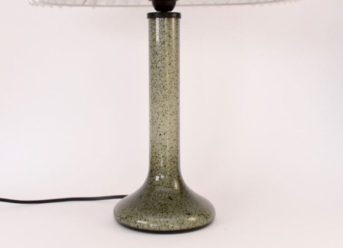 scandinavian glass table lamp with pleated shade 8