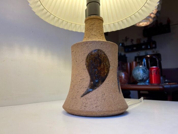 scandinavian modern stoneware table lamp by eigil henriksen 1970s 4