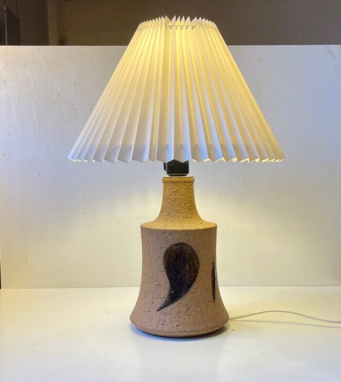 scandinavian modern stoneware table lamp by eigil henriksen 1970s 8