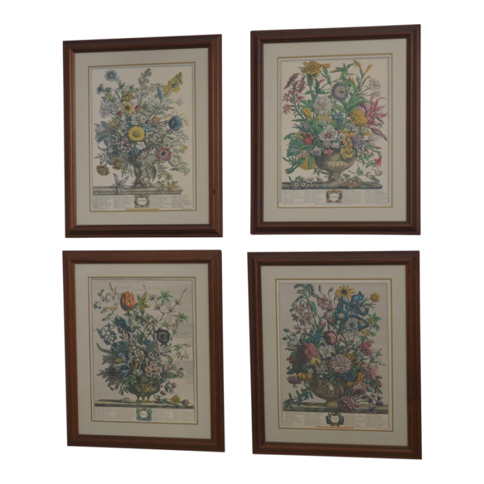 set of 4 custom framed floral anniversary prints 7401