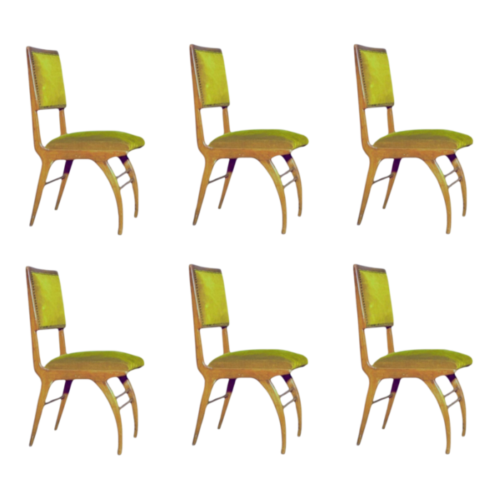 set of 6 jacaranda dining chairs moveis brazil 1960 6310