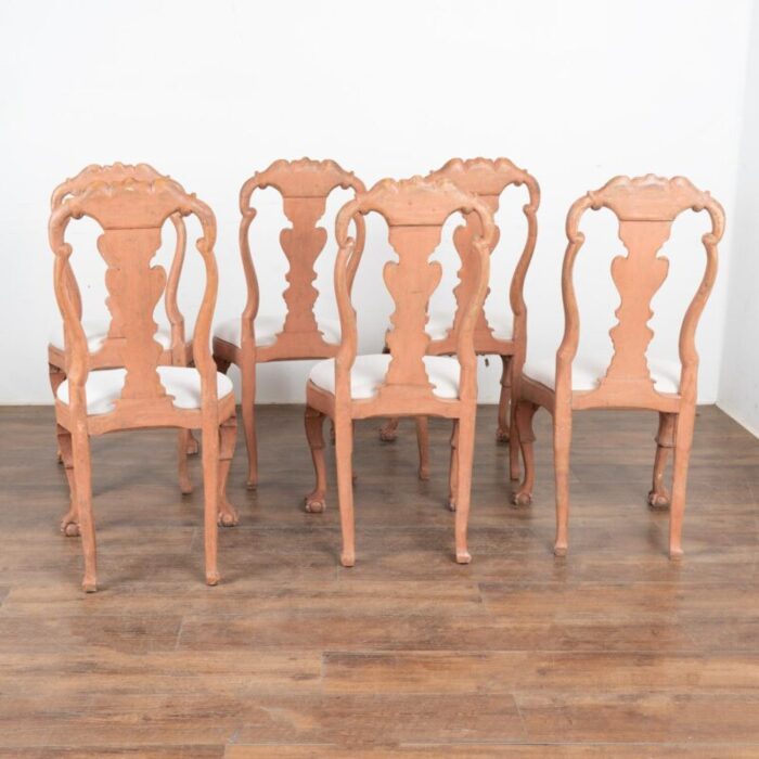 set of 6 rococo dining chairs norway circa 1770 1800 0985