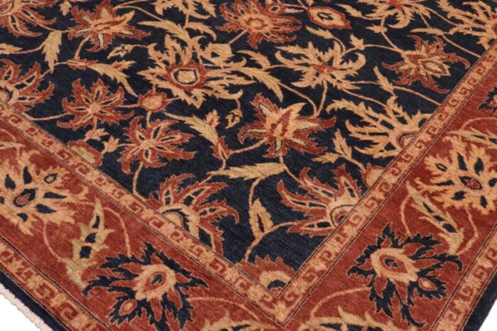 shabby chic ziegler blue rust hand knotted wool rug 80 x 910 0696