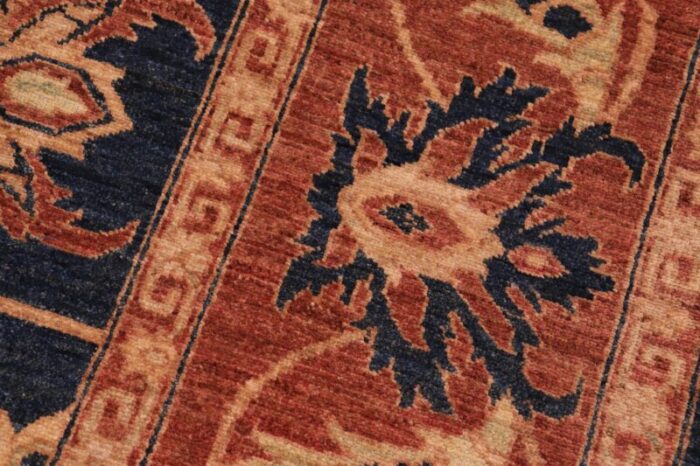 shabby chic ziegler blue rust hand knotted wool rug 80 x 910 6481