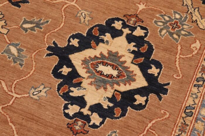 shabby chic ziegler brown blue hand knotted wool rug 81 x 99 6962