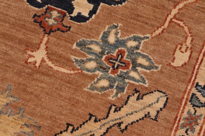 shabby chic ziegler brown blue hand knotted wool rug 81 x 99 7201