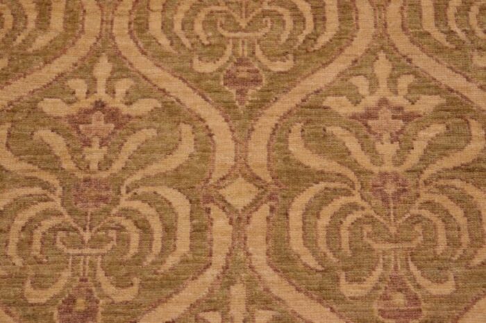 shabby chic ziegler green brown hand knotted wool rug 78 x 100 5041