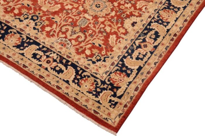 shabby chic ziegler rust blue hand knotted wool rug 81 x 98 8354