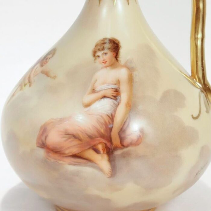 signed antique vienna handpainted porcelain ewer depicting psyche 0336