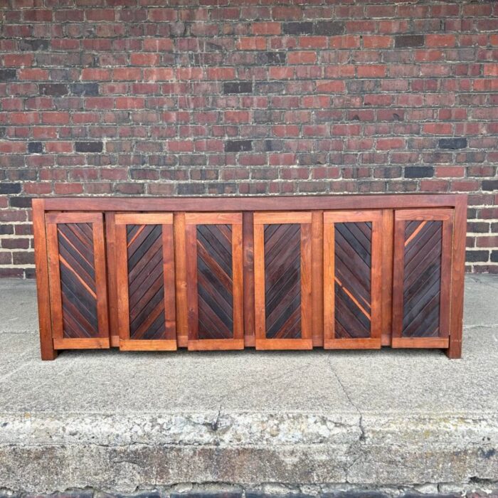 signed studio made solid rosewood and walnut credenza by jeffrey greene 0690