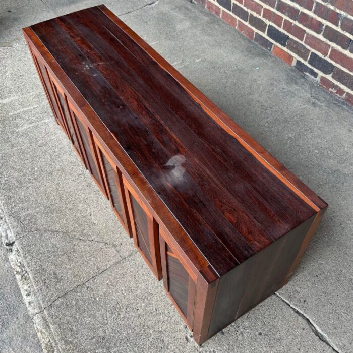 signed studio made solid rosewood and walnut credenza by jeffrey greene 0764