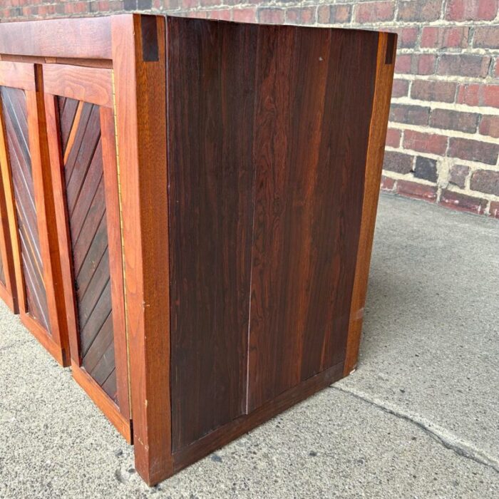 signed studio made solid rosewood and walnut credenza by jeffrey greene 0961