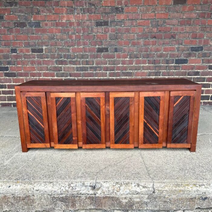 signed studio made solid rosewood and walnut credenza by jeffrey greene 6745