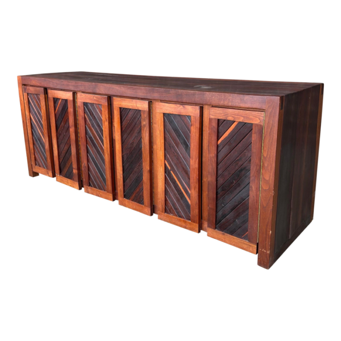 signed studio made solid rosewood and walnut credenza by jeffrey greene 8771