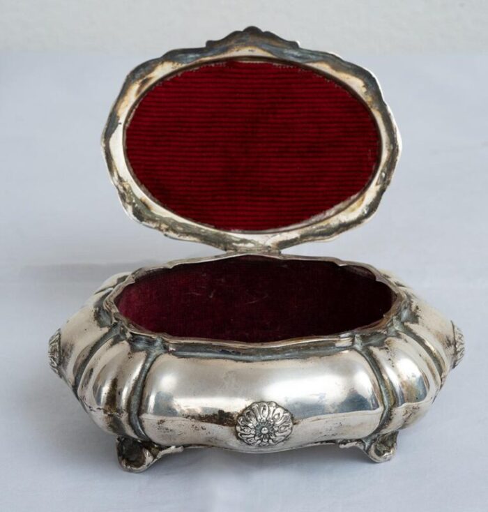 silver jewelry box early 20th century 0587