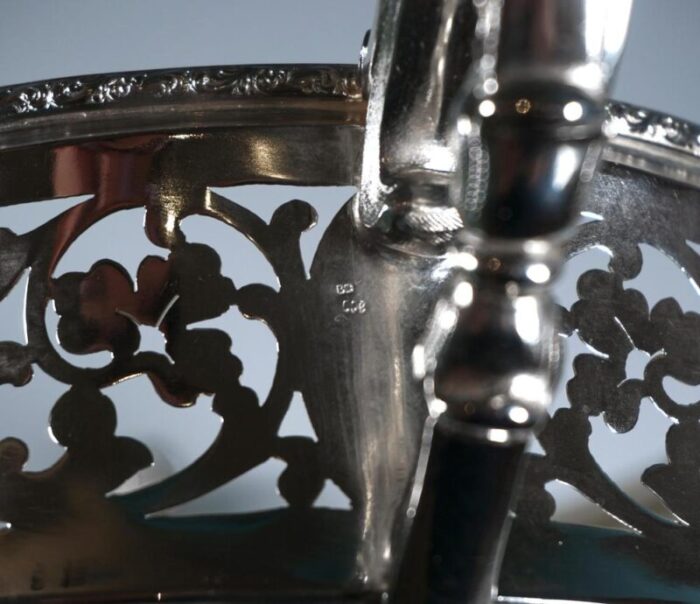 silver planter with floral openwork and glass insert vienna 1925 5993