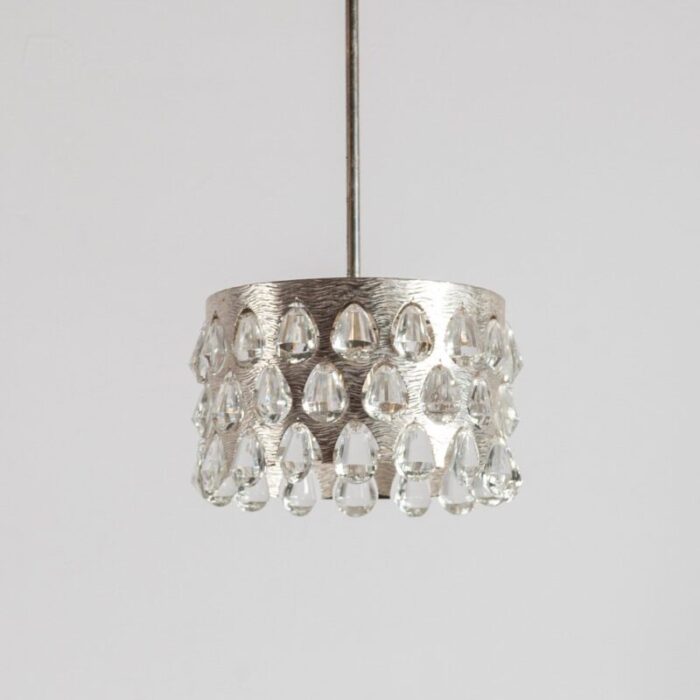 silver plated chandelier by palwa 1970s 1