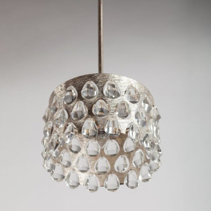 silver plated chandelier by palwa 1970s 11