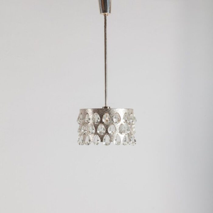 silver plated chandelier by palwa 1970s 13